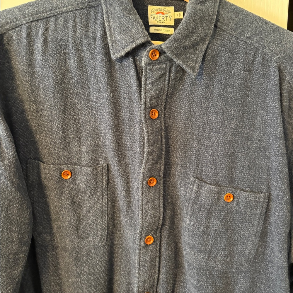 Faherty Men’s Brushed Alpine Flannel - Navy